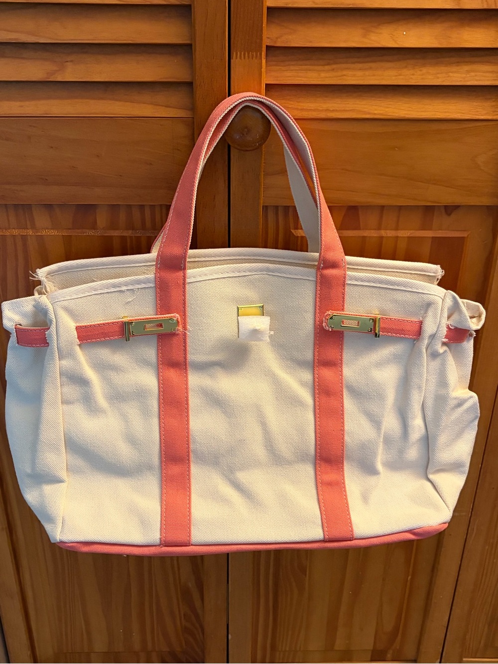 Canvas Tote Bag with Pink Trim - Classic Everyday Carry